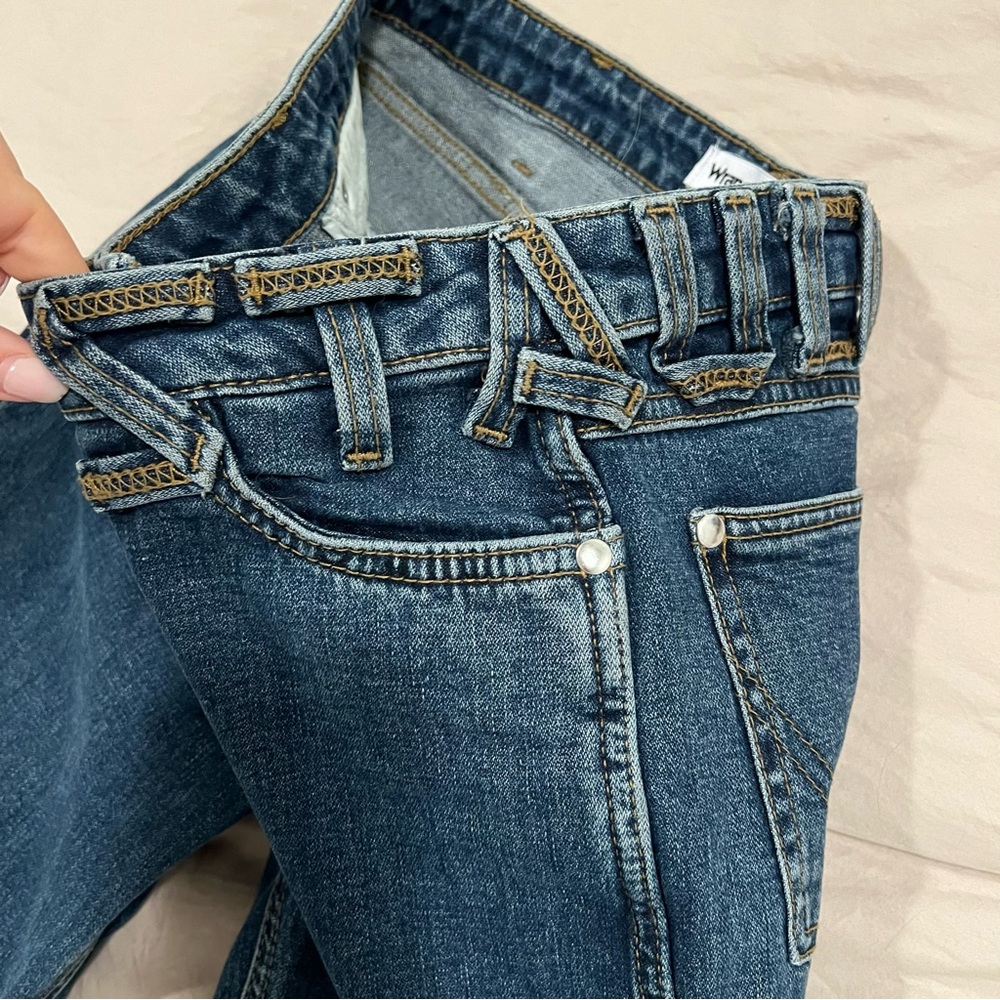 staud x wrangler cropped flare jeans